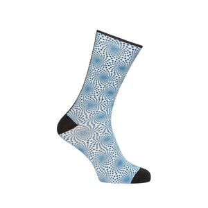 calza leggera stampata con motivo blu