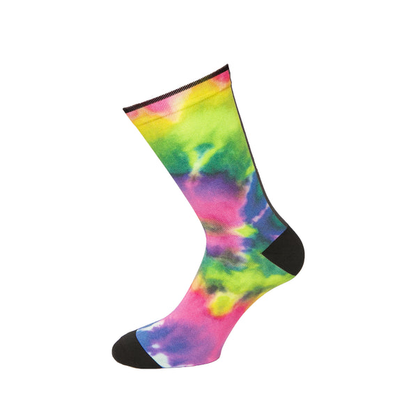 Calza ciclismo tie dye arcobaleno Bee1