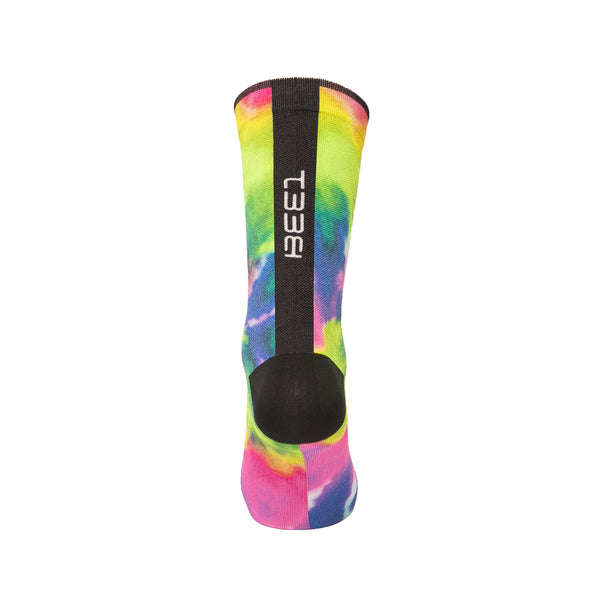 Calza ciclismo tie dye arcobaleno Bee1