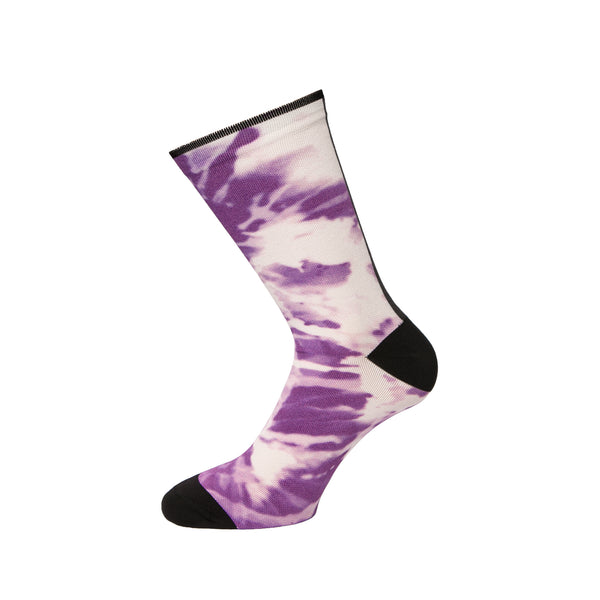 Calza ciclismo tie dye viola Bee1