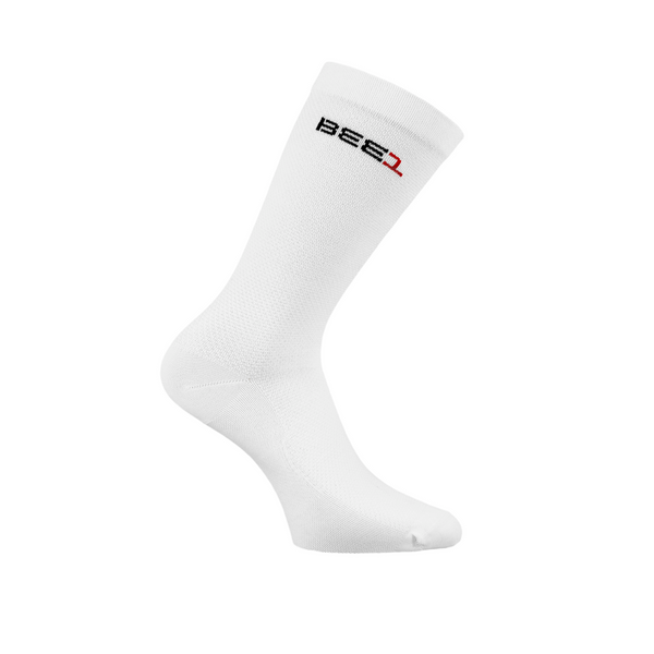 Calza ciclismo t-care bianco con logo ambo i lati