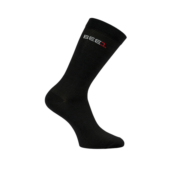 Calza ciclismo t-care nero con logo ambo i lati